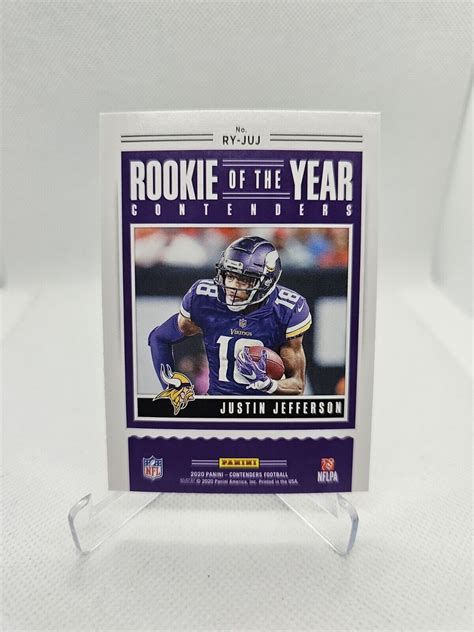 Justin Jefferson Vikings Panini Contenders Rookie Of The Year