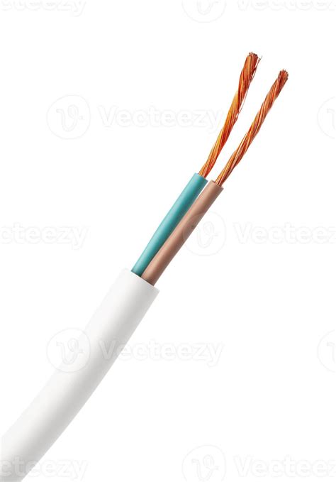 white  wire electrical cable  exposed copper wires