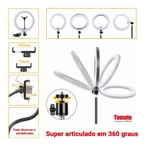 Kit Youtuber Ring Light Led Iluminador Tripé 2 1m Microfon LOJAS CHARADAS