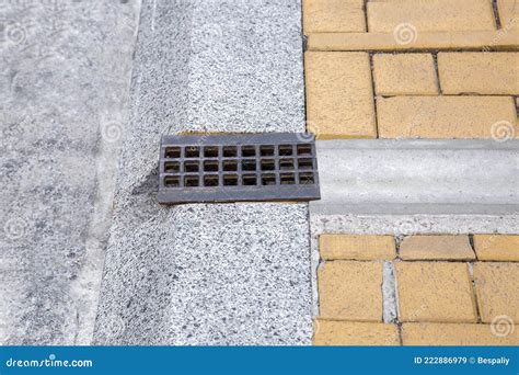 Drainage System Grate Grill For Removal Of Stormwater Stock Image