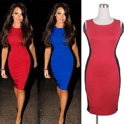 Slimming Celeb Womens Optical Illusion Bodycon Stretch Party Pencil