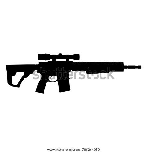 Vector Illustration Assault Rifle Icon Automatic Stock Vector Royalty Free 785264050