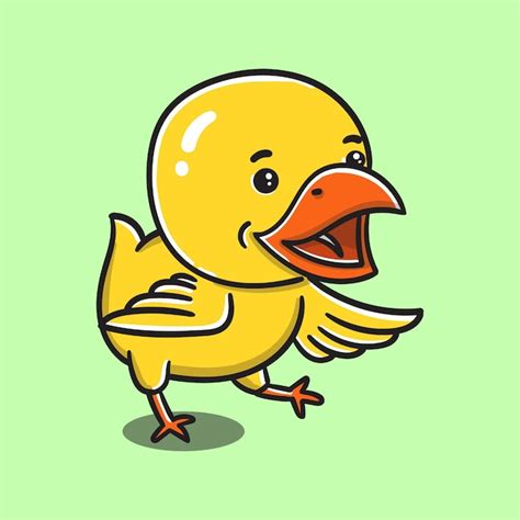 Premium Vector Cartoon Yellow Baby Chicken Vector Illustration