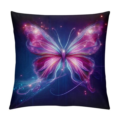 Erxjss Pink Butterfly Print Throw Pillow Covers Decorative Pillow Cover