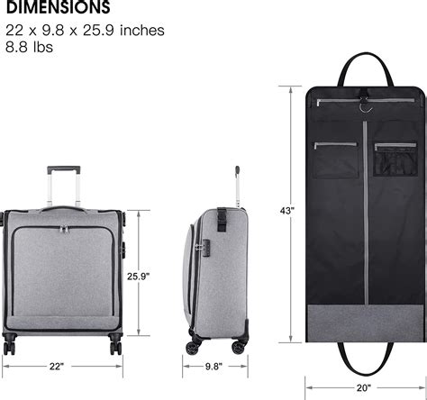 Rolling Garment Bags with Wheels for Travel, Wheeled Garment Luggage ...