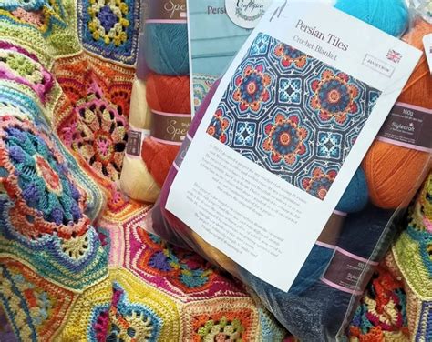 Persian Tiles Eastern Jewels Complete Crochet Blanket Kit Stylecraft