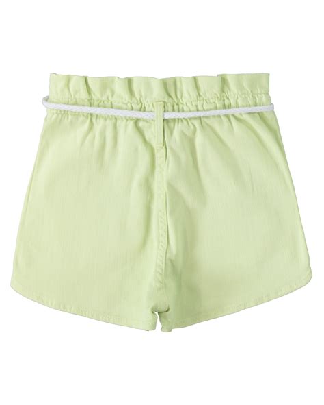 Riachuelo Short Jeans Color Infantil Clochard Floral Verde Alface Tam