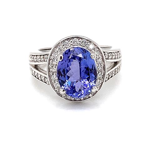 Tanzanite and Diamond Ring in a Halo Design – LUCKY JEWELERS