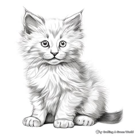 Realistic Kitten Coloring Pages Free Printable