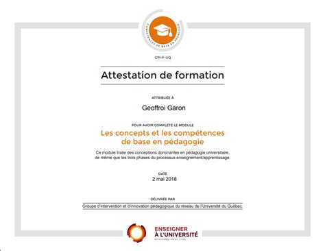 Uqam Certificat