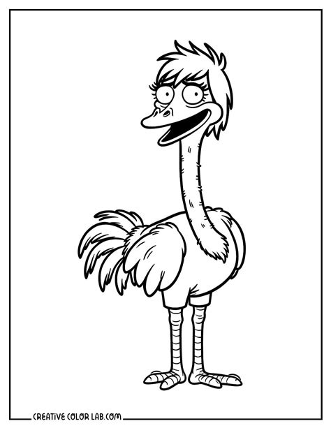 ostrich drawing  kids easy