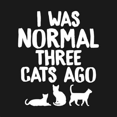 I Was Normal Three Cats Ago Cat Lover T Shirt TeePublic