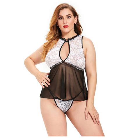 Ehqjnj Lingerie For Women Set Black New Plus Size Lingerie Lace