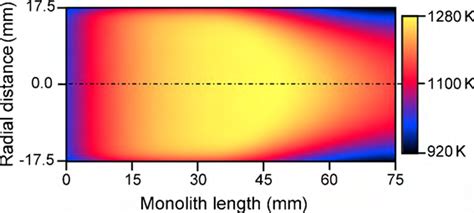 Computed Two Dimensional Temperature Distribution Inside The Catalytic