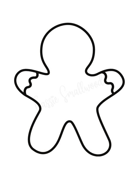 Full Page Blank Gingerbread Man Template Printable Cassie Smallwood