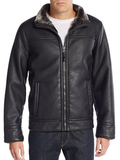 Calvin Klein Pebbled Faux Leather Jacket In Black For Men Lyst