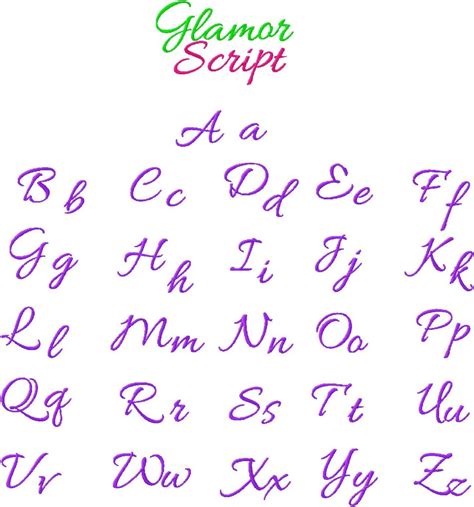 Free Cursive Embroidery Font Glamour Script – Daily Embroidery