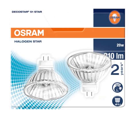 Halogeenilamppu Osram Decostar 51 Star 20W 12V GU5 3 WFL2kpl K Rauta