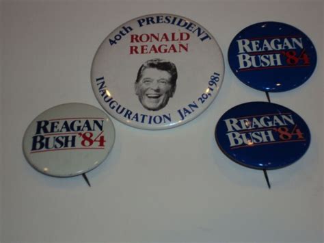 Lot Of 4 President Ronald Reagan Campaign Buttons Antique Price