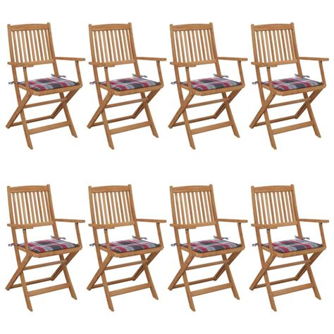 Maison Exclusive Chaises Pliables De Jardin Pcs Avec Coussins Bois D