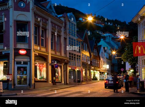 Bergen city center in the evening Stock Photo - Alamy