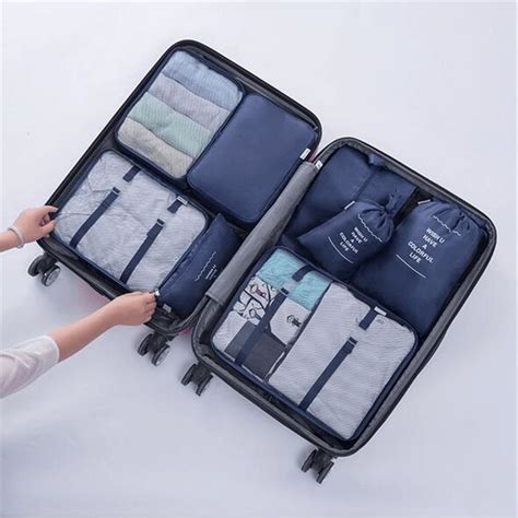 8PCS Travel Luggage Organizer Set Storage Pouches Suitcase Packing Bag ...