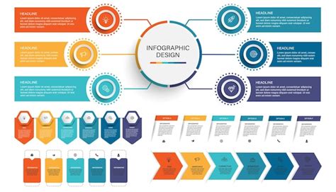 Premium Vector Set Of Steps Business Data Visualization Timeline