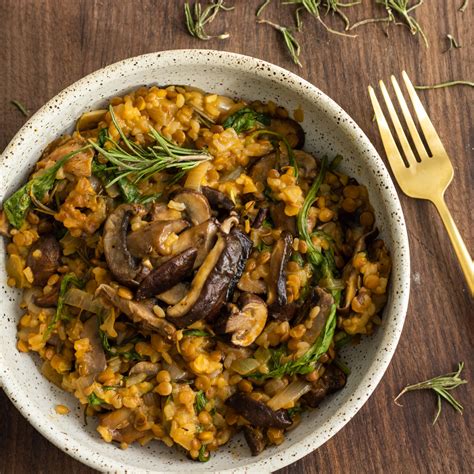 Vegan High Protein Mushroom Lentil Risotto - Avocado Skillet