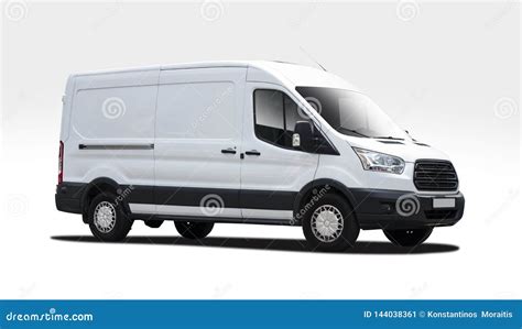 Ford Transit Connect White Van Isolated On White Background Royalty ...