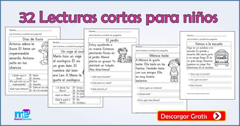 32 Lecturas Cortas Para Ninos Materiales Educativos