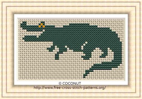 Crocodile Free And Easy Printable Cross Stitch Pattern Free Cross