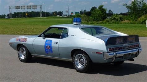 a police car parked in a parking lot