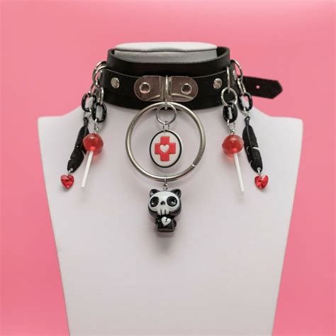 Yamii Kawaii Choker Gothic Choker Kawaii Goth Choker Skull Etsy