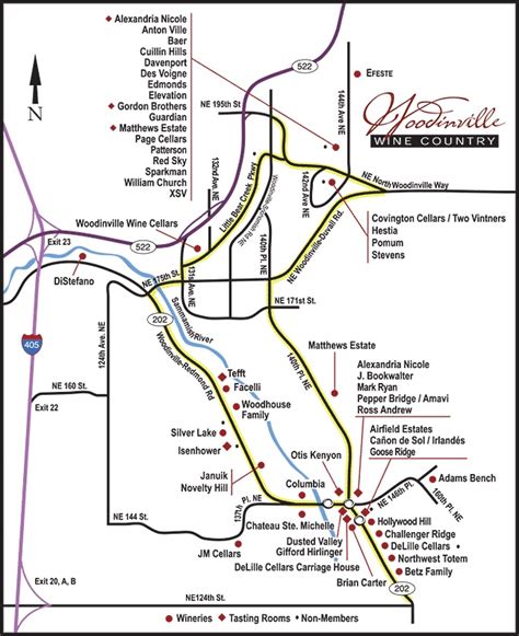 Winery Map Woodinville Wine Washington Wines Winery Map