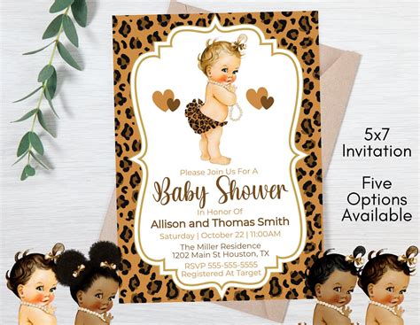 Leopard Invitation Baby Shower Editable Printable Etsy In 2022