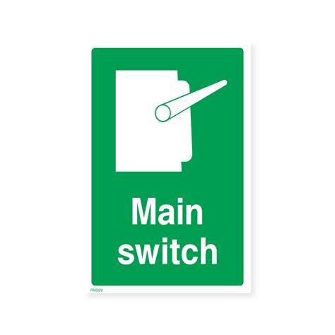 main switch sign safety signs stickers