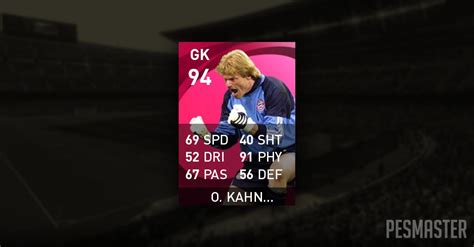 O Kahn nin PES 2021 İstatistikleri Iconic Moments 23 05 2001