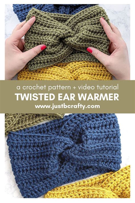 Crochet Twisted Ear Warmer Headband Just Be Crafty Crochet Stitches For Beginners Crochet