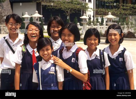 Students in Uniform Singapore Asia Stock Photo - Alamy