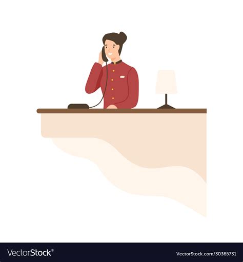 Hotel Front Desk Agent Cartoon