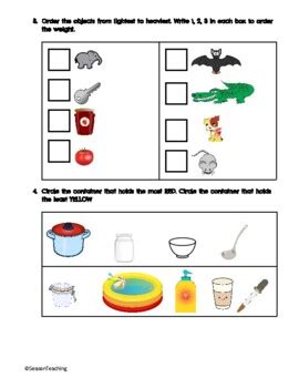 Grade 1 Measurement Test Based On Ontario S New Math Curriculum