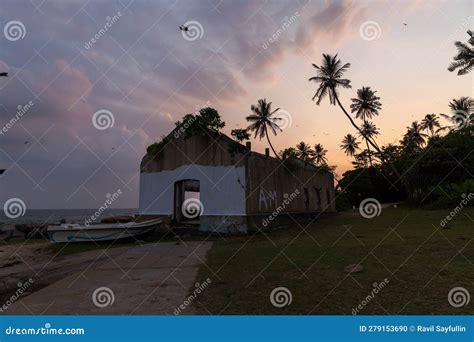 Old Wrecked Fishing Boat At Calm Sunset Stock Photo Image Of Travel