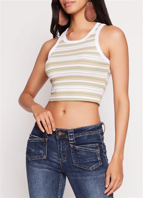 Striped Cropped Tank Top