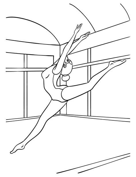 Coloriage De Gymnastique Pour Les Enfants Vecteur Premium