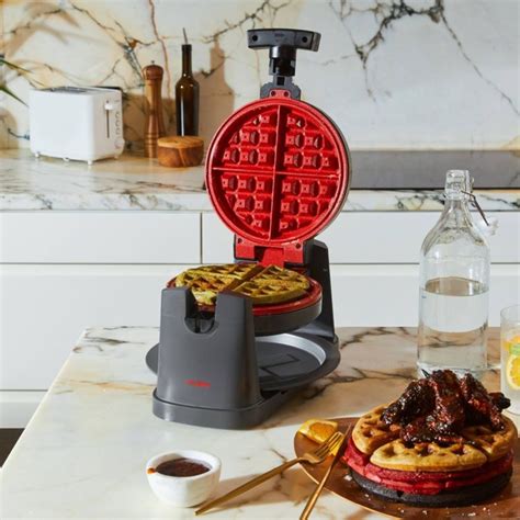 CRUXGG Rotating Ceramic Coating Nonstick 1000-Watt Waffle Maker