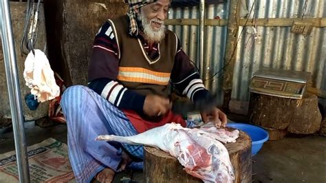 Big Pomfret Goats Meat And Goat Liver Cutting In Bangladesh Goats Market