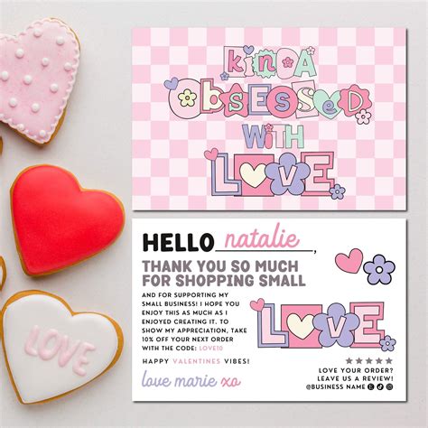 Cute valentine thanks for your purchase template canva editable