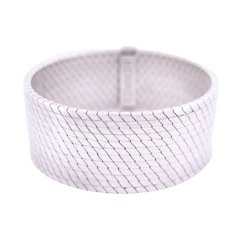 Bracelet Hermes Manchette Maille Miroir 19 Argent 925