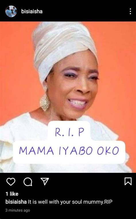 Veteran Actress Iyabo Oko Dies Months After She Resurrected From