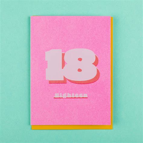 18th Birthday Card Risograph Printed Birthday Card Ohh Deer